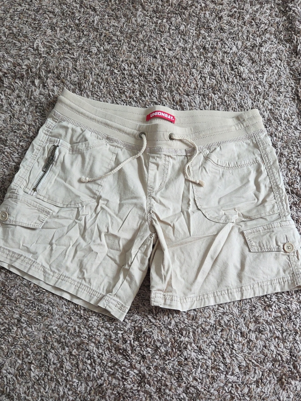 UNIONBAY Women's Cream Cargo Drawstring Shorts